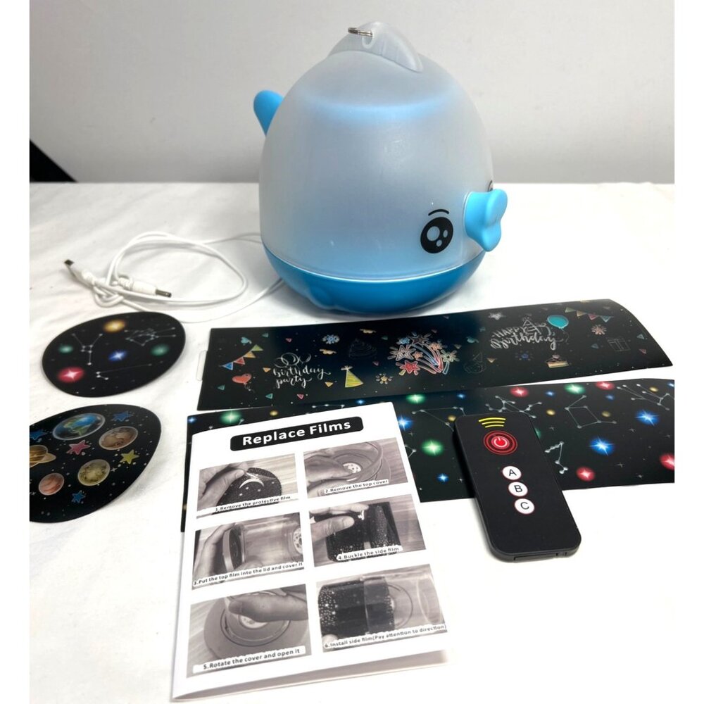 WINICE Lucky Fish Blue Light/Projector Lamp W/Replaceable Films 3D Wireless